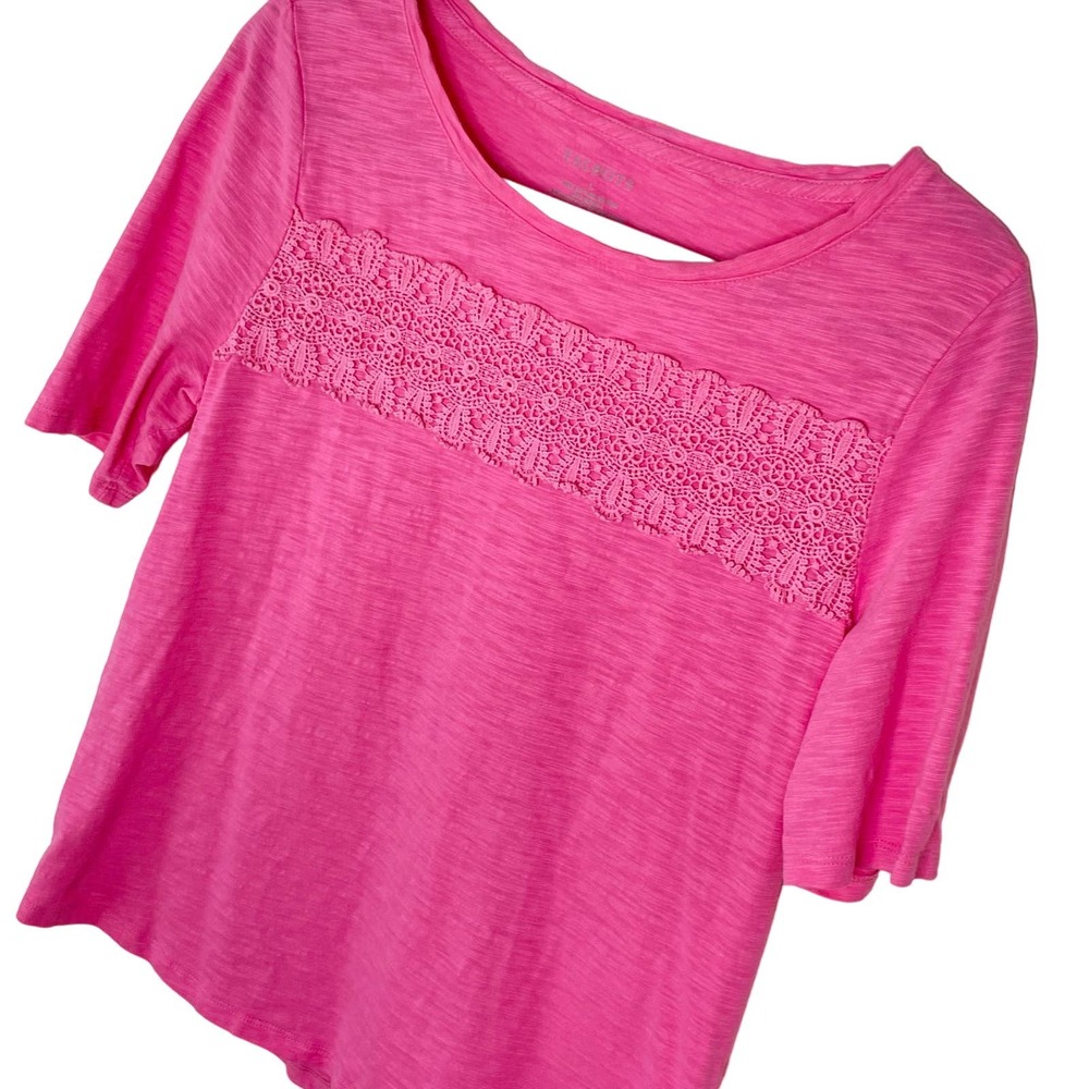 Pink Lace Detail Women's Top